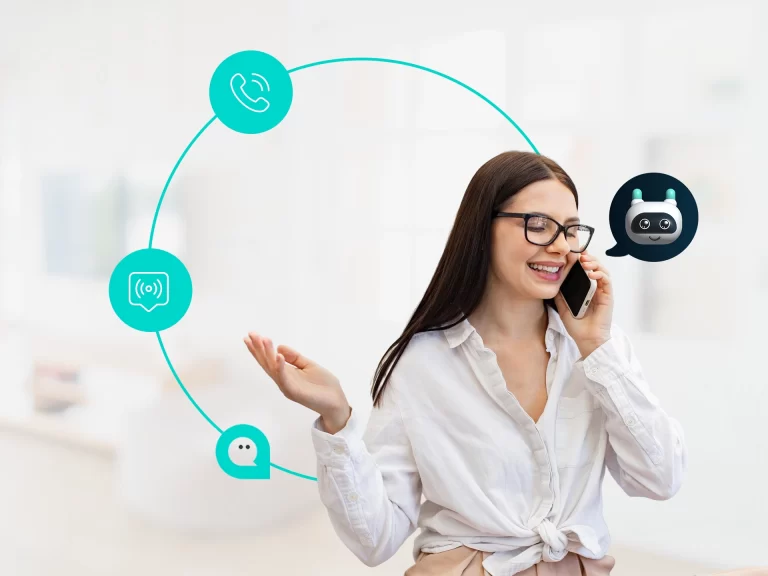 Voicebot de Omnis Contact Center CX atendiendo una llamada con flujo inteligente y análisis de emociones.