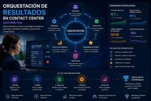 Orquestación de resultados en Contact Center con agentes, IA y canales omnicanales