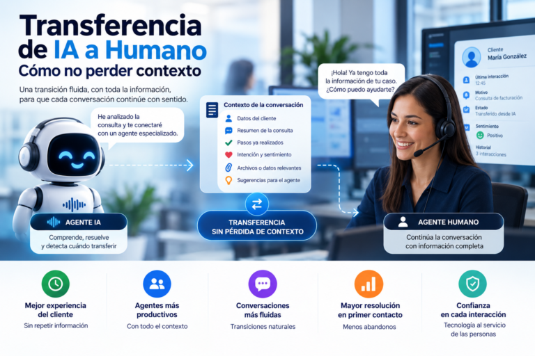 Transferencia de IA a humano en un Contact Center con contexto conversacional compartido